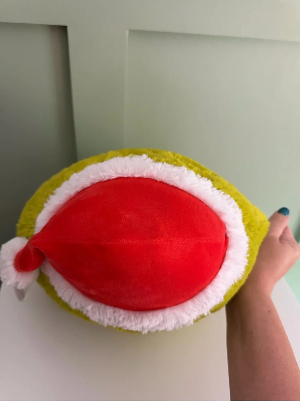Squishmallows Fuzz-A-Mallows Grinch Green Plush with Santa Hat 2024